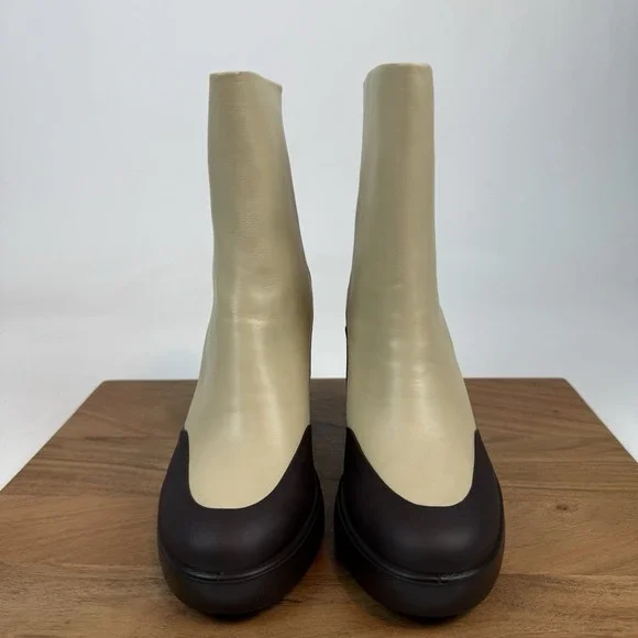 New Womens Ecco Shape Sculpted Motion 55 Leather Ankle Boots Sz 41 US 10-10.5 M